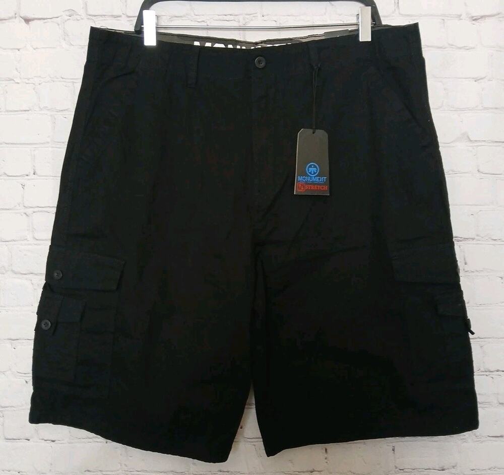 Monument Black Mens SZ 38 Cargo Shorts Multi Pocket Utility Lightweight New
